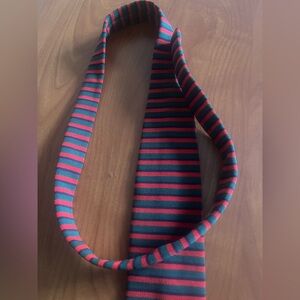 Striped Red and Green Knit Tie Squared